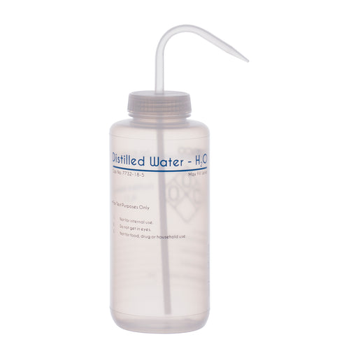 2PK Performance Plastic Wash Bottle, Distilled Water, 1000 ml